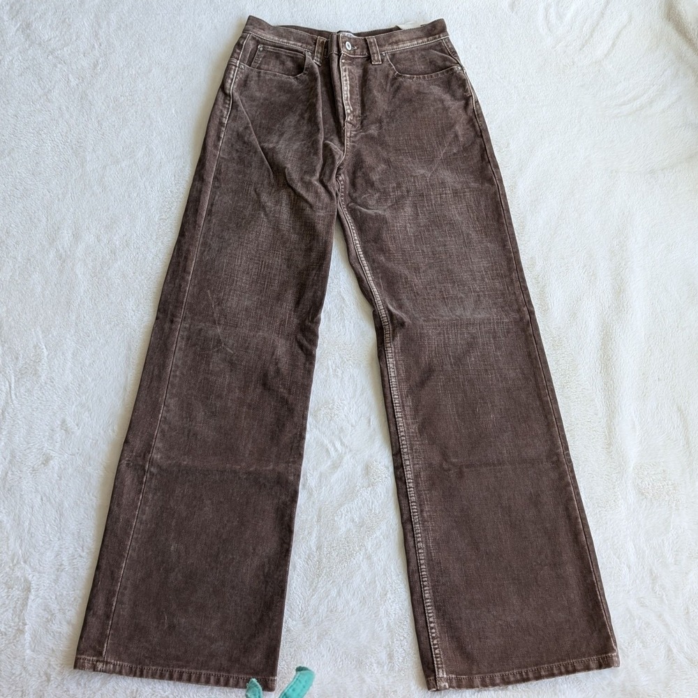 We The Free Free People Tinsley Baggy High Rise Straight Leg Corduroy Pants 28